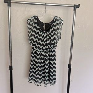 Black Chevron Dress, Medium